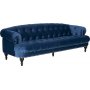 Sofa Chesterfield 3-personers sofa i blt fljl
