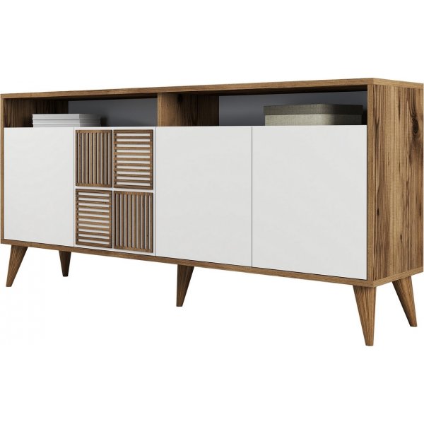 Milan sknk 160 cm - Valnd/hvid