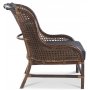 Anton lnestol i rattan - Brunbejdset / Sort PU