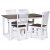Skagen spisebordsst; klassisk spisebord 140x90 cm - Hvid/brunolieret eg med 4 Skagen stole (Ribber i ryggen) med brunolieret s