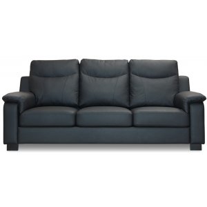 Atlas 3 personers hj ryg sofa - sort (PU)