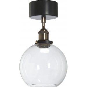 Omega loftslampe - Klart glas/sort - 20 cm