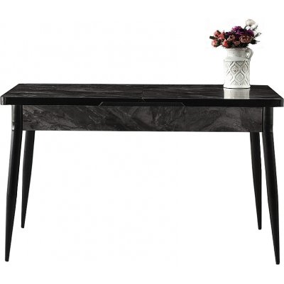 Metal spisebord 130-160 cm - Sort