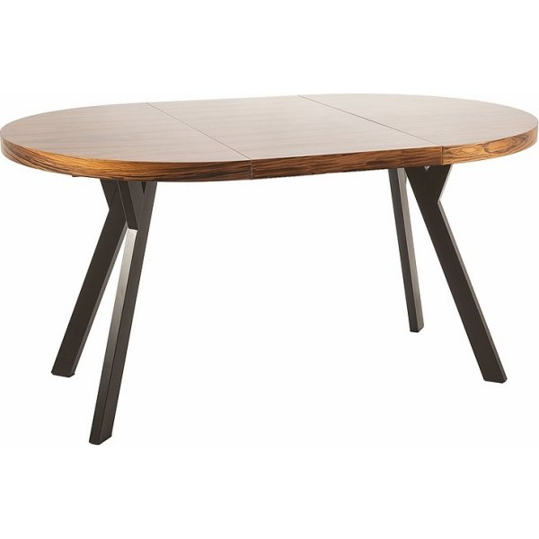 Mens udtrkbart rundt spisebord 100x168 x 100 cm - Palisander laminat