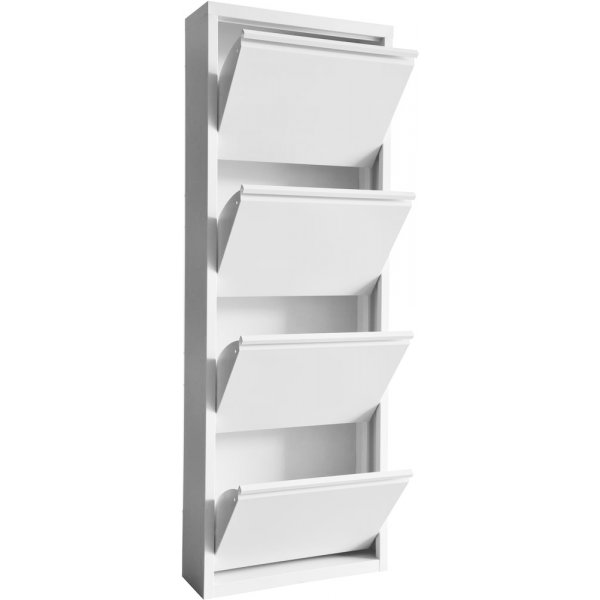Ramsj skoskab hjde 140 cm - Hvid metal
