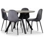 Smokey spisegruppe, rundt spisebord med 4 Carisma fljlstole - Gr + 4.00 x Servietringe