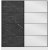 Kapusta garderobeskab med spejldr, 180 cm - Hvid/sort
