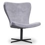 Plettet rd designerlnestol - Lysegr (Velvet)