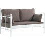 Lalas 2-personers udendrs sofa - Hvid/brun + Tekstilrensning til mbler