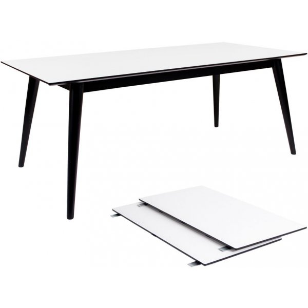 Copenhagen Spisebord - Hvid/sort - 195/285x90