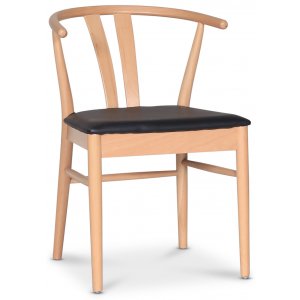 Abisko stol - Antik bøg / sort PU