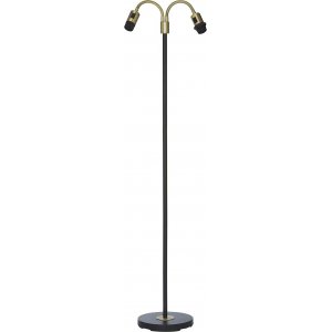 Amy to-arm gulvlampe - Sort/messing - 150 cm