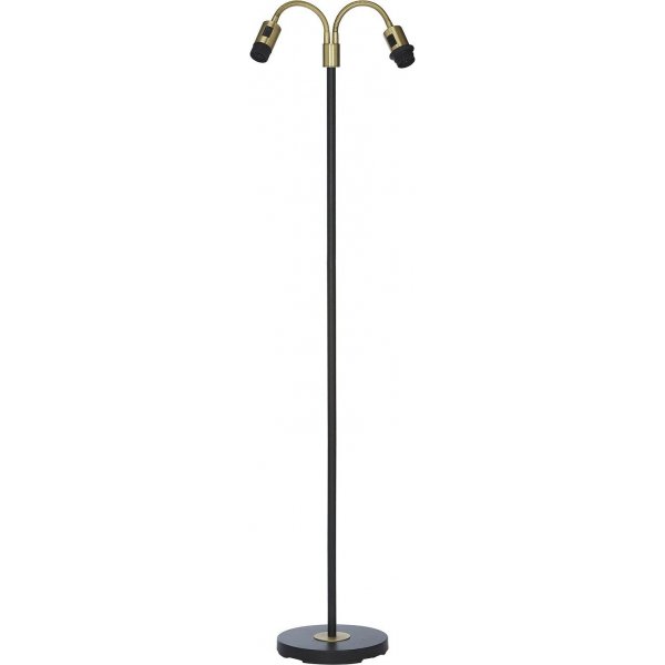 Amy to-arm gulvlampe - Sort/messing - 150 cm