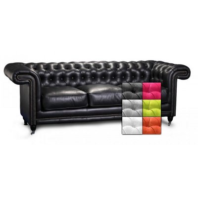 Chesterfield Manchester 3-personers stofsofa - enhver farve!