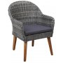 Oxford udendrs spisebordsst, bord 220 cm inkl. 6 stk. Valetta gr spisebordsstole - Brunglaseret