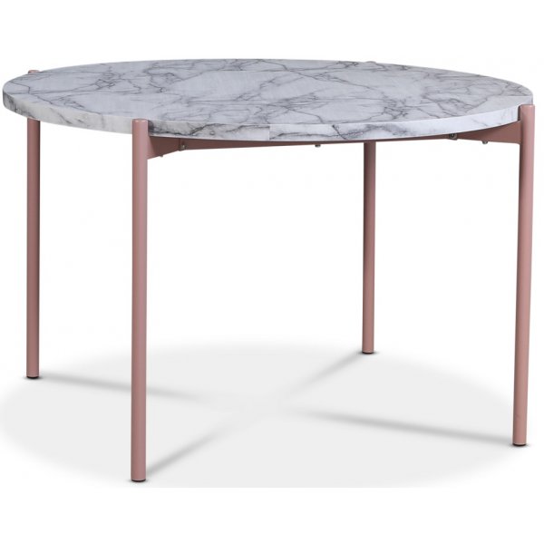 Asp spisebord 120cm - Lys marmor / pink