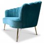 Snckan 2-personers sofa - Turkis fljl / Messing