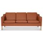 Salvatore 3-personers ldersofa - Cognac (lder) / Lyst tr