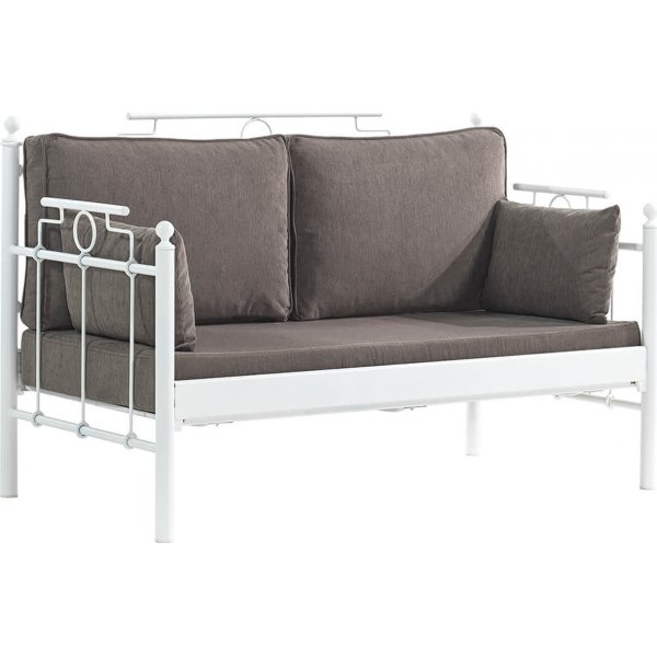 Hampus 2-personers udendrs sofa - Hvid/brun