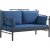 Hampus 2-personers udendrs sofa - Sort/bl + Mbelplejest til tekstiler