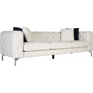 Como 3-personers sofa i beige fljl + Mbelplejest til tekstiler