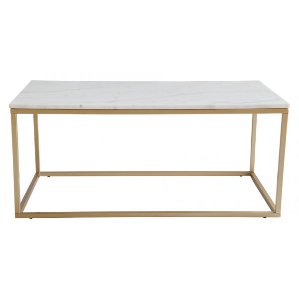 Accent sofabord 110 - Hvid Marmor / Messingfarvet underdel