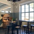 Kundebillede Montreux barstol i metalplade vintage - metalplade / mørkebrunt træ