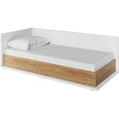 Simi seng venstre 90 x 200 cm - Hvid/hickory