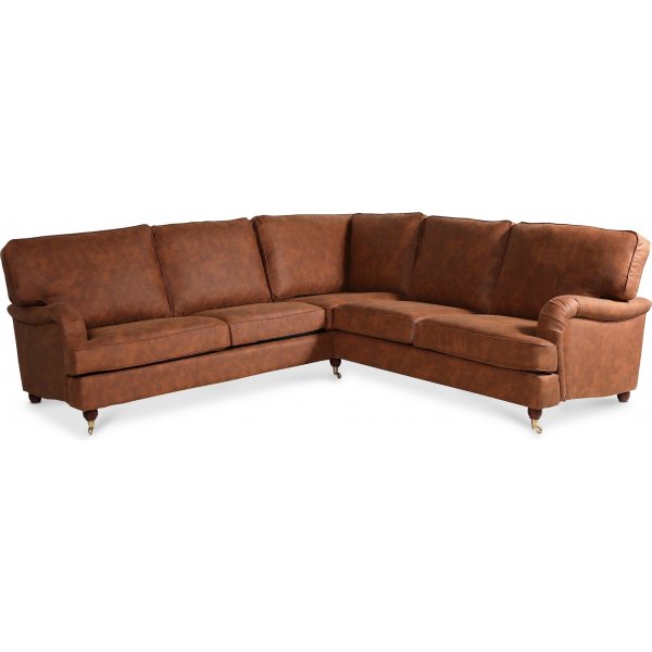 Howard Deluxe hjrnesofa - Cognac ecolder