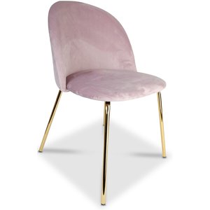 Giovani velvet stol - Rosa/Messing + Mbelfdder