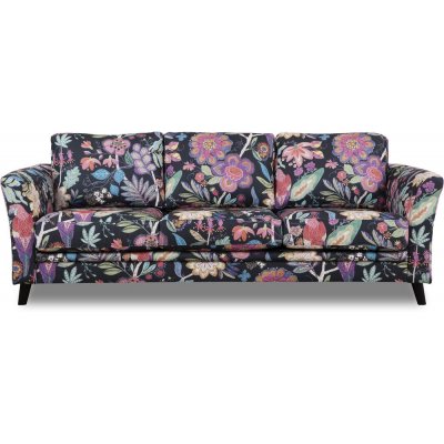 Eker 3-personers sofa i blomstret stof - Eden Parrot Black