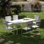 Holmsund fdevaregruppe; bord 180x80 cm med 6 stole - hvid