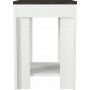 Udfrt sidebord 40 x 40 cm - Hvid/mrkebrun