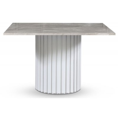 Empire spisebord - Gr marmor / Hvid lamel trfod
