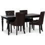 Paris spisegruppe sort bord med 4 stk Tuva Eastport stole i brun PU