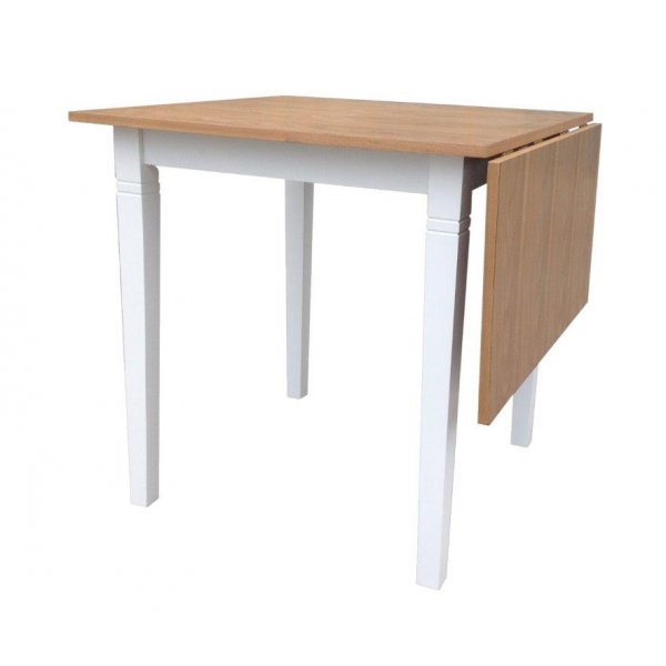 Peter spisebord med klap 75+40 x 75 cm - Eg/Hvid