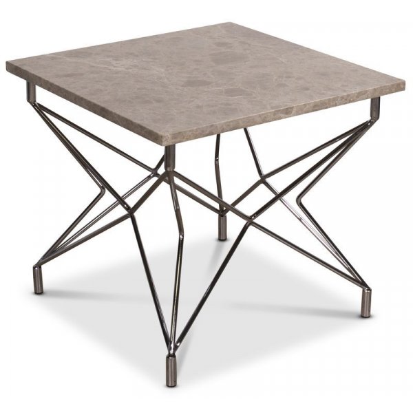 Cliff sofabord - Beige marmor / krom