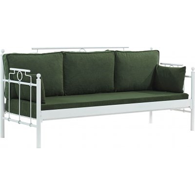 Hampus 3-personers udendrs sofa - Hvid/grn + Mbelplejest til tekstiler