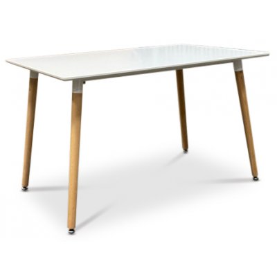 Plaza spisebord 120 cm - Hvid/Tr + Pletfjerner til mbler