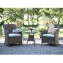 Mercury loungest med lnestole og rundt sidebord - Polyrattan