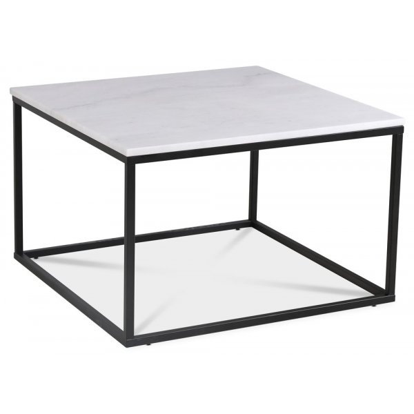 Accent sofabord 75 - Hvid marmor / Sort
