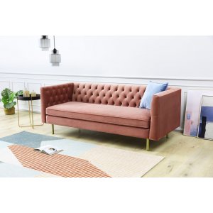 Toto 3-personers pink sofa med gyldne ben