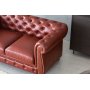 Chesterfield sofa 2-personers i brun PU