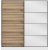 Kapusta garderobeskab med spejldr, 180 cm - Hvid/brun