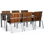 Alva spisebord 190x90 cm - Teak / Galvaniseret stl