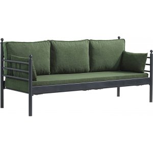 Manyas 3-personers udendrs sofa - Sort/grn