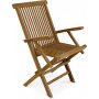 Udendrsgruppe: 6 stole og spisebord 210 x 90 cm teak - Salt
