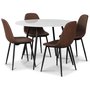 Atlantic spisegruppe, 110 cm rundt bord + 4 stk Atlantic Empire stole brun PU