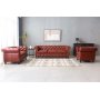 Chesterfield sofa 2-personers i brun PU