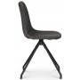 Omni spisegruppe, rundt spisebord 130 cm inkl. 4 bro drejelige sorte stole - Sortbejdset eg